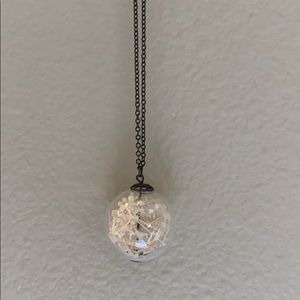 Baby’s Breath Glass Orb Pendant Necklace